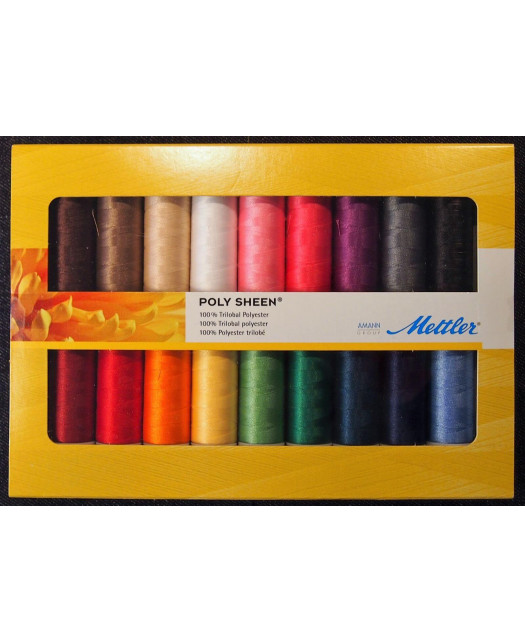 Coffret 18 Fils à Broder Poly Sheen Mettler