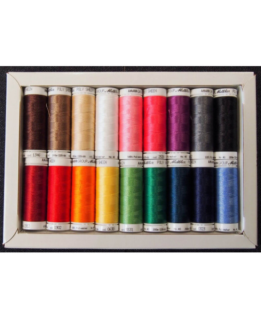 Coffret 18 Fils à Broder Poly Sheen Mettler