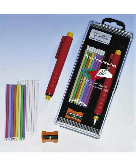 SET Crayon craie porte mine + craies + taille crayon