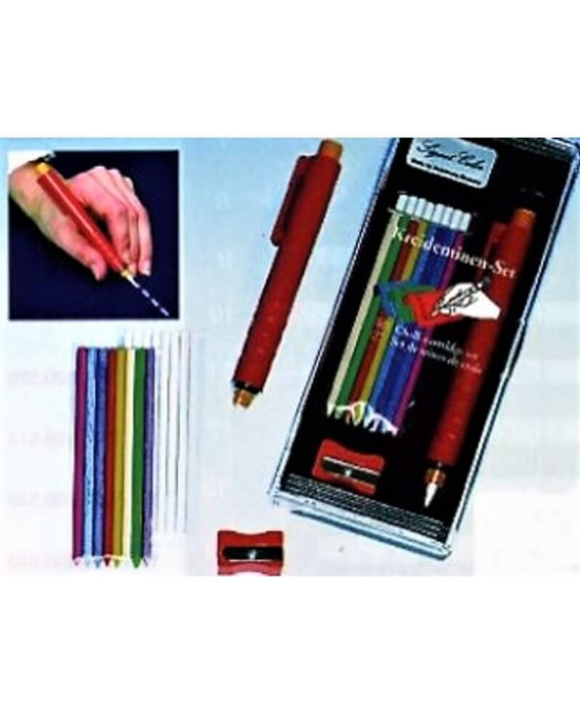 SET Crayon craie porte mine + craies + taille crayon