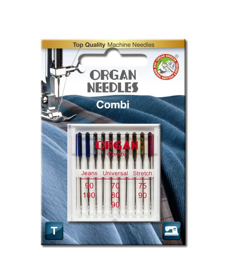 Aiguilles ORGAN CombiBox Jeans,Universal,Super Strech 70 à 100/ 10pcs