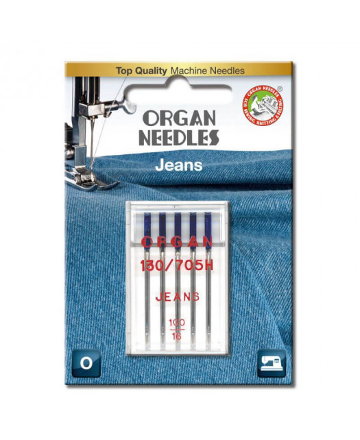 AIGUILLES ORGAN JEANS TAILLE 100 130/705H 5PCS