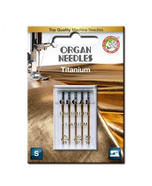 Aiguilles ORGAN TITANIUM Assotie. 75/90 5pcs