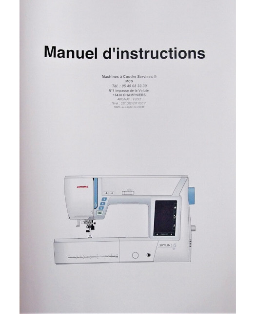 Manuel d'instructions JANOME Skyline S7