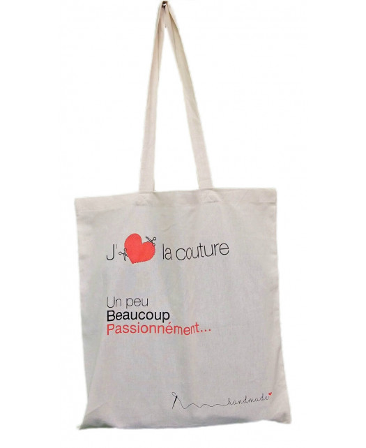 Sac toile (tote bag)  J'adore la couture