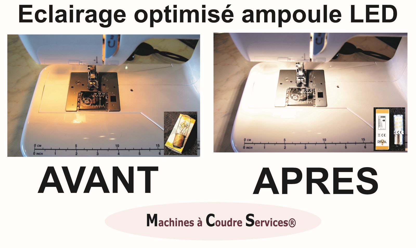 Ampoule LED a vis pour machine a coudre